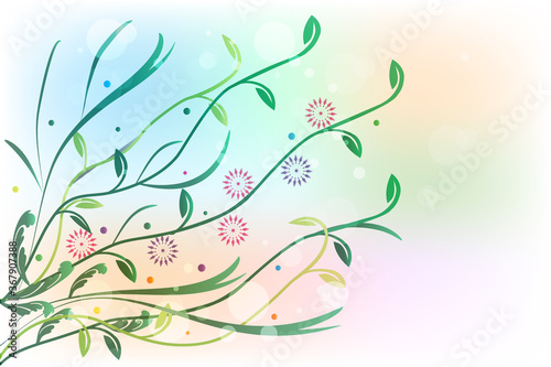 Flowers growing in the garden symbolic vector  banner  background template