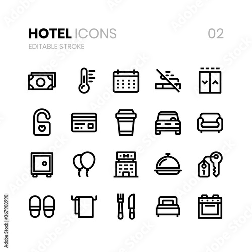 Hotel Line Icons