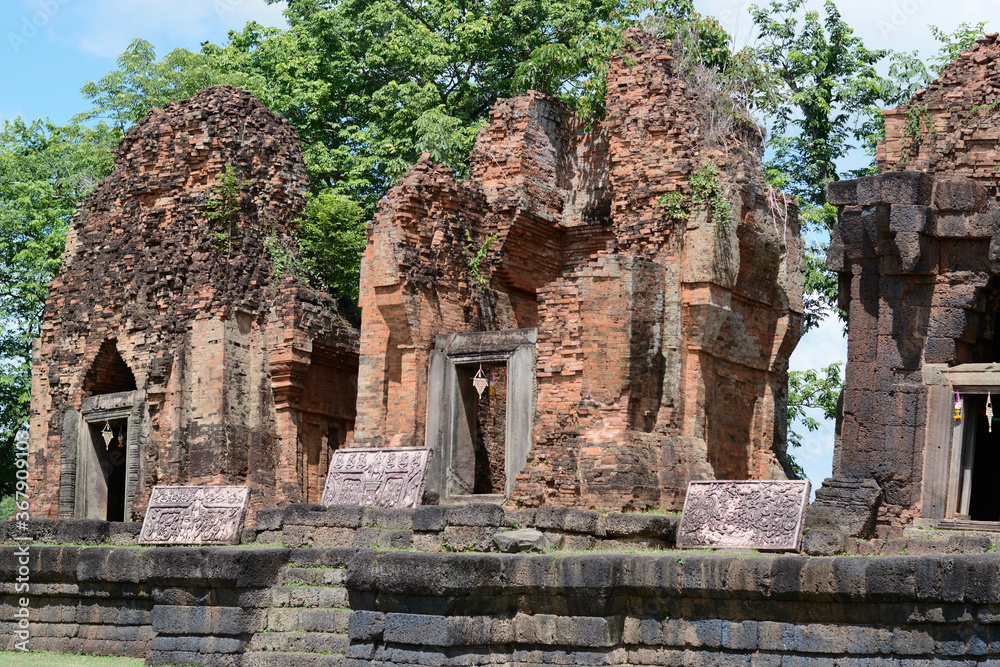 Ancient Khmer castle at Prangku Sisaket Thailand