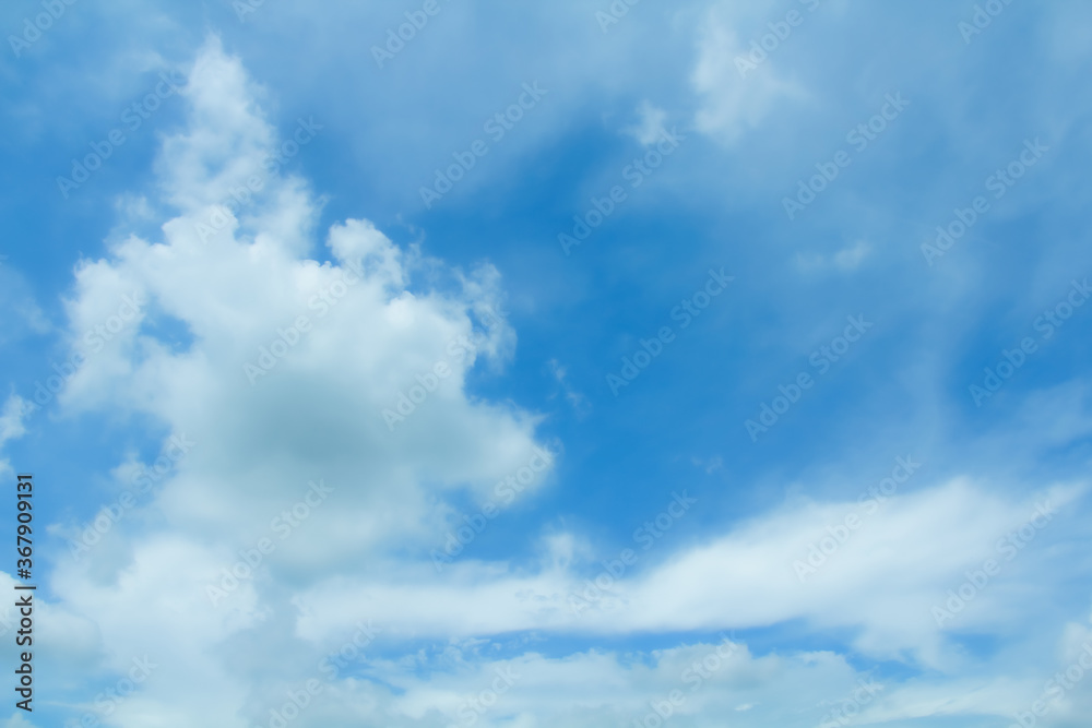 The blue sky with white cloud. Beautiful sky with fluffy cloud. The blue sky with white cloud. Beautiful sky with fluffy cloud.