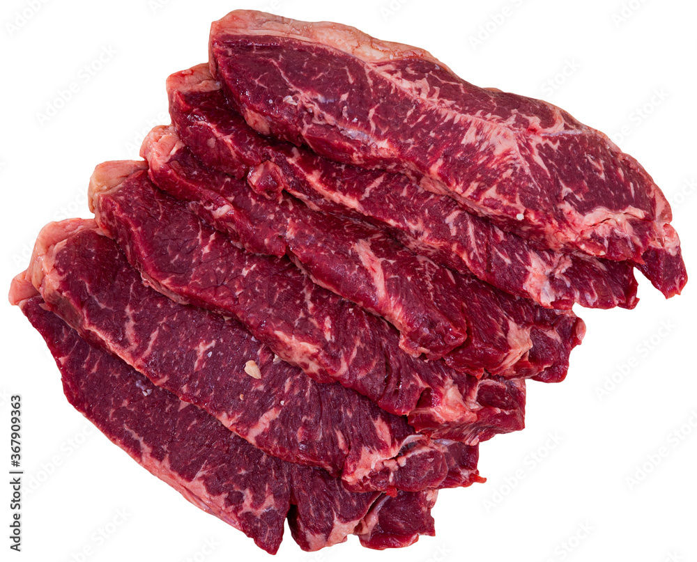 Obraz premium Uncooked beef fillet. Isolated over white background