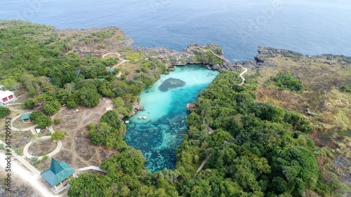 Aerial view of Weekuri Lagoon in Sumba Indonesia photo