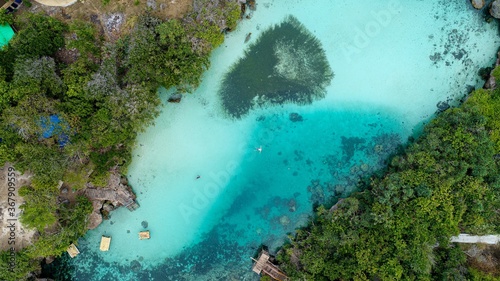 Aerial view of Weekuri Lagoon in Sumba Indonesia