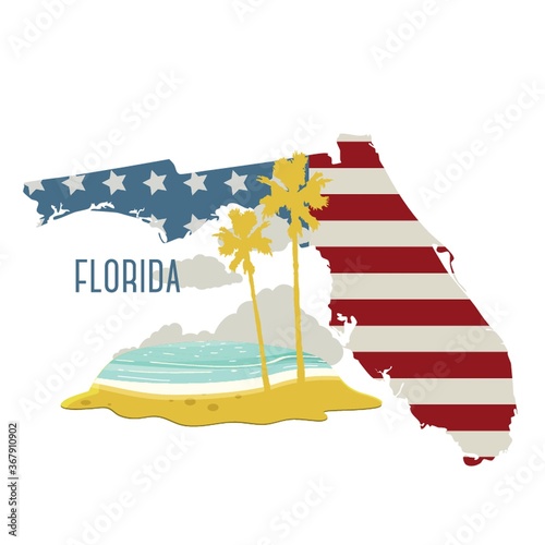 florida state map with beach