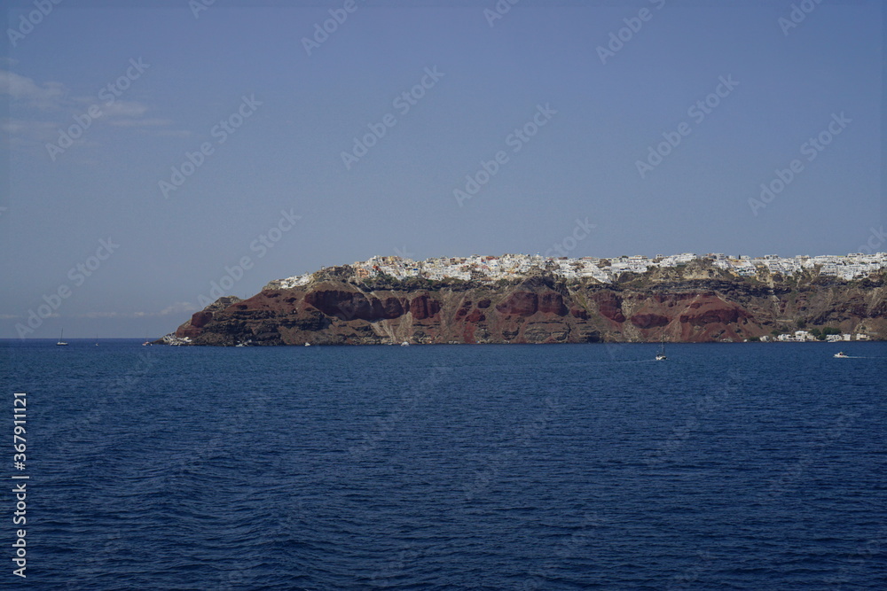 the town on the cliff, Santorini island in Greece, Europe the town on the cliff, Santorini island in Greece, Europe