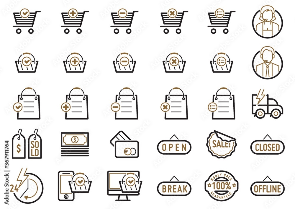 set of shopping icons set of shopping icons