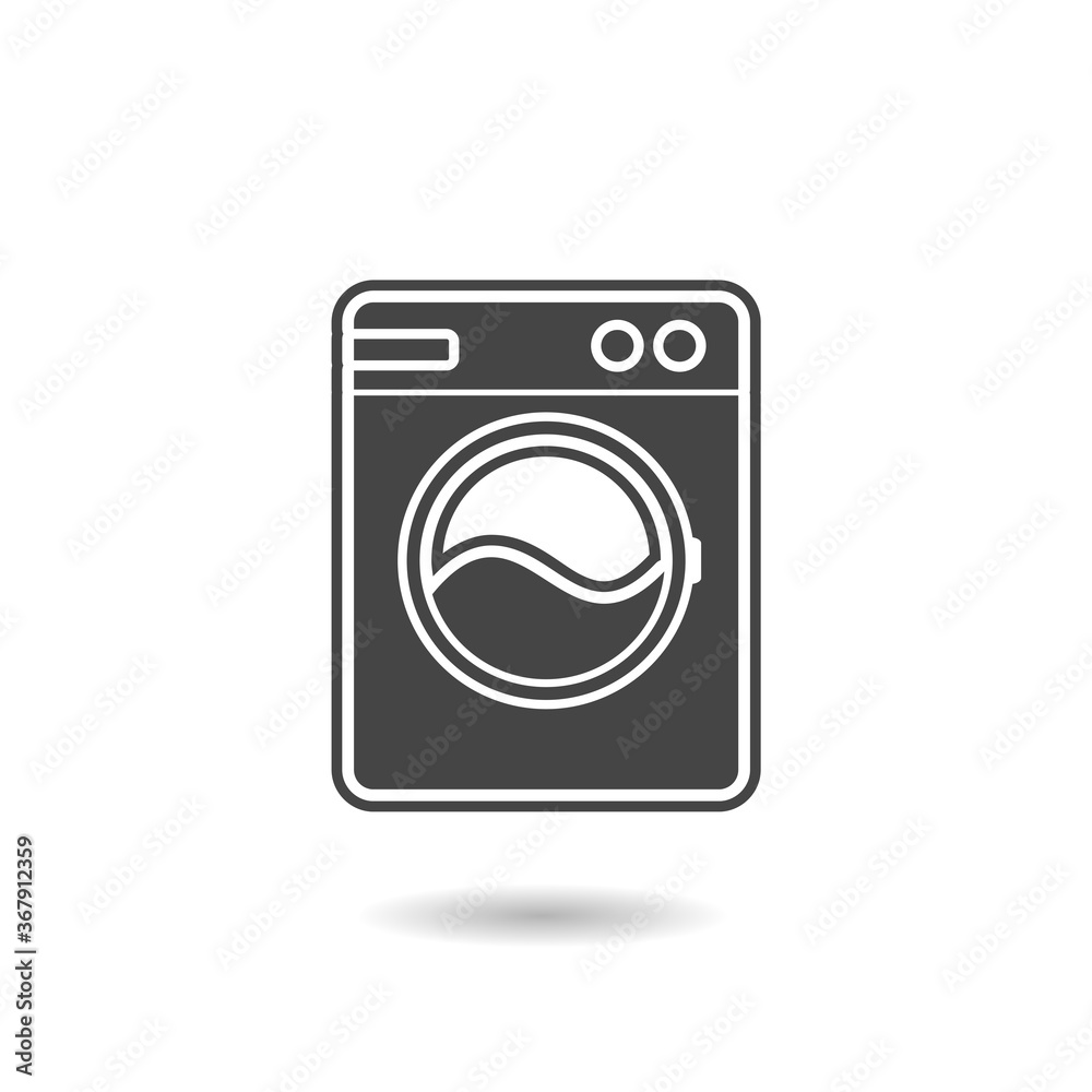 Washing machine icon with shadow Washing machine icon with shadow