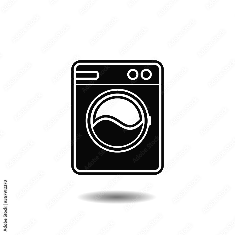 Washing machine icon with shadow Washing machine icon with shadow