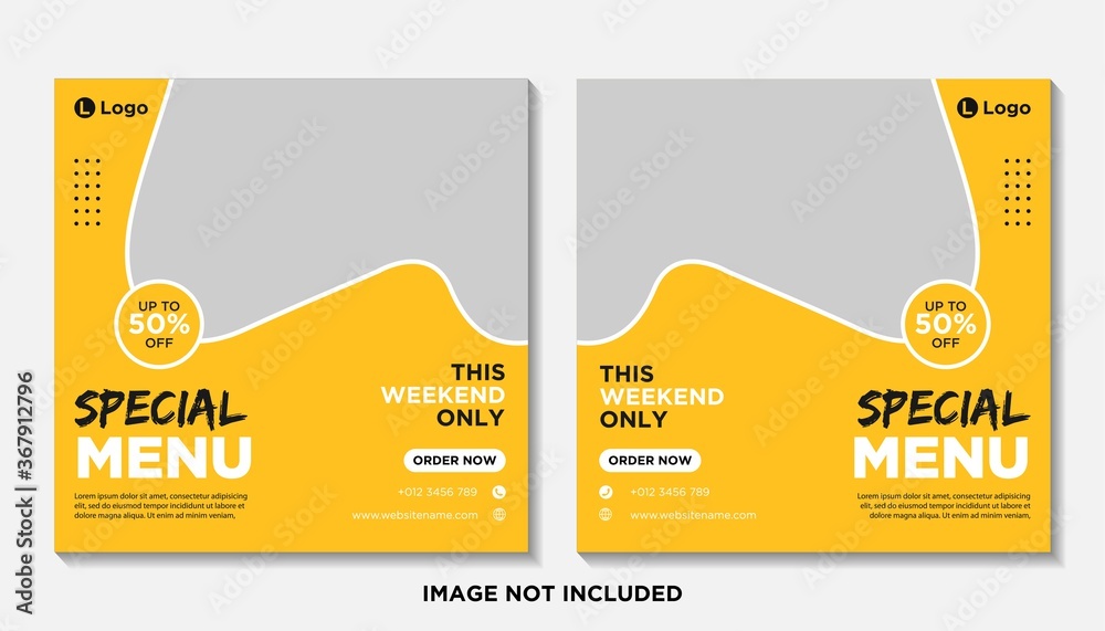 Fototapeta premium food menu social media post banner template