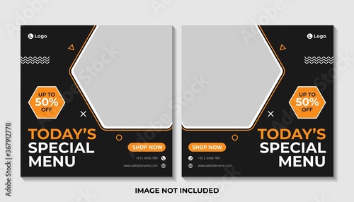 food menu social media post banner template