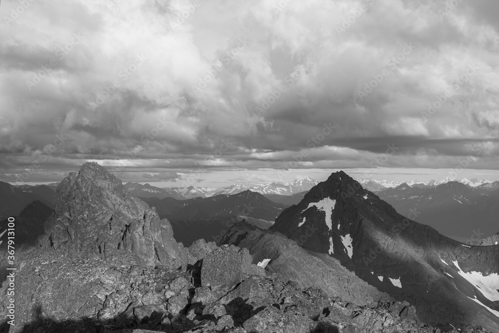 Heavy clouds over North Suicide Peak and much of Chugach State Park