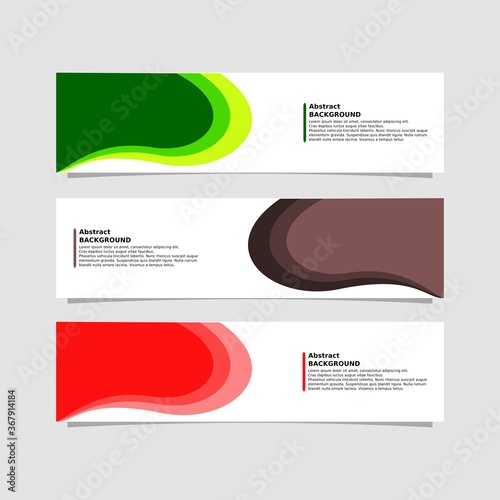 Abstract wave background. Three kinds of design colors in a set of abstract banner designs with green, brown and pink variants