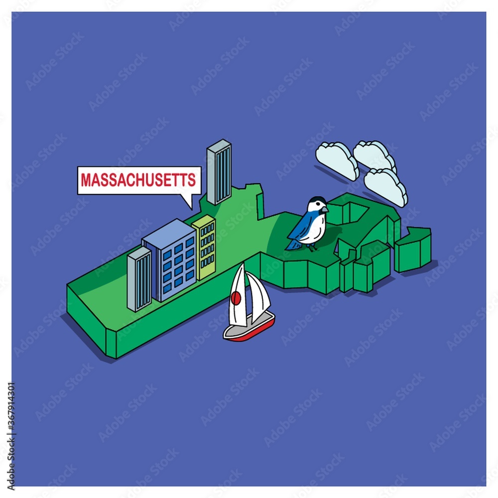 Naklejka premium massachusetts state