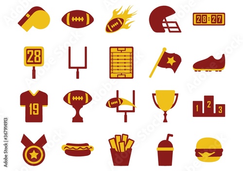set of american football icons