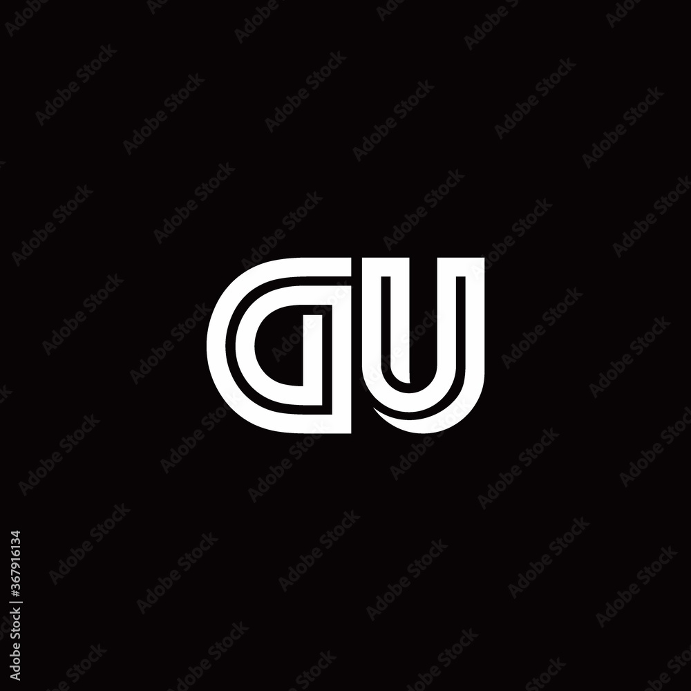 DU monogram logo with abstract line DU monogram logo with abstract line