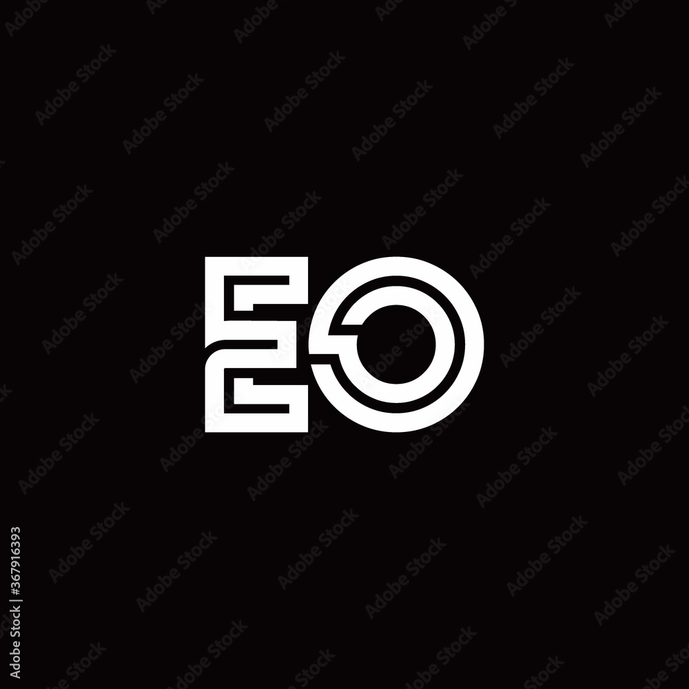 Obraz premium EO monogram logo with abstract line