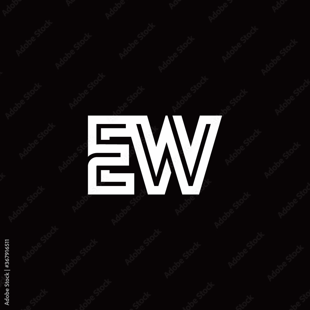 EW monogram logo with abstract line EW monogram logo with abstract line
