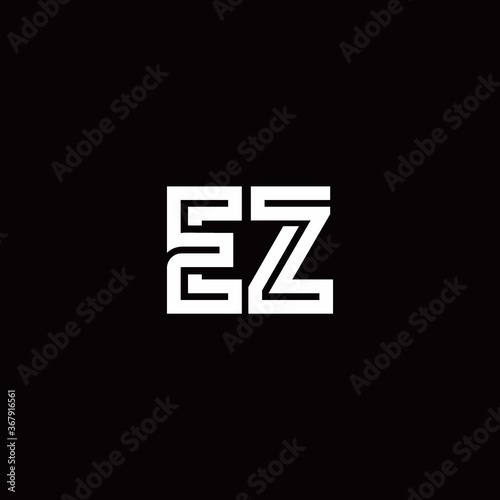 EZ monogram logo with abstract line