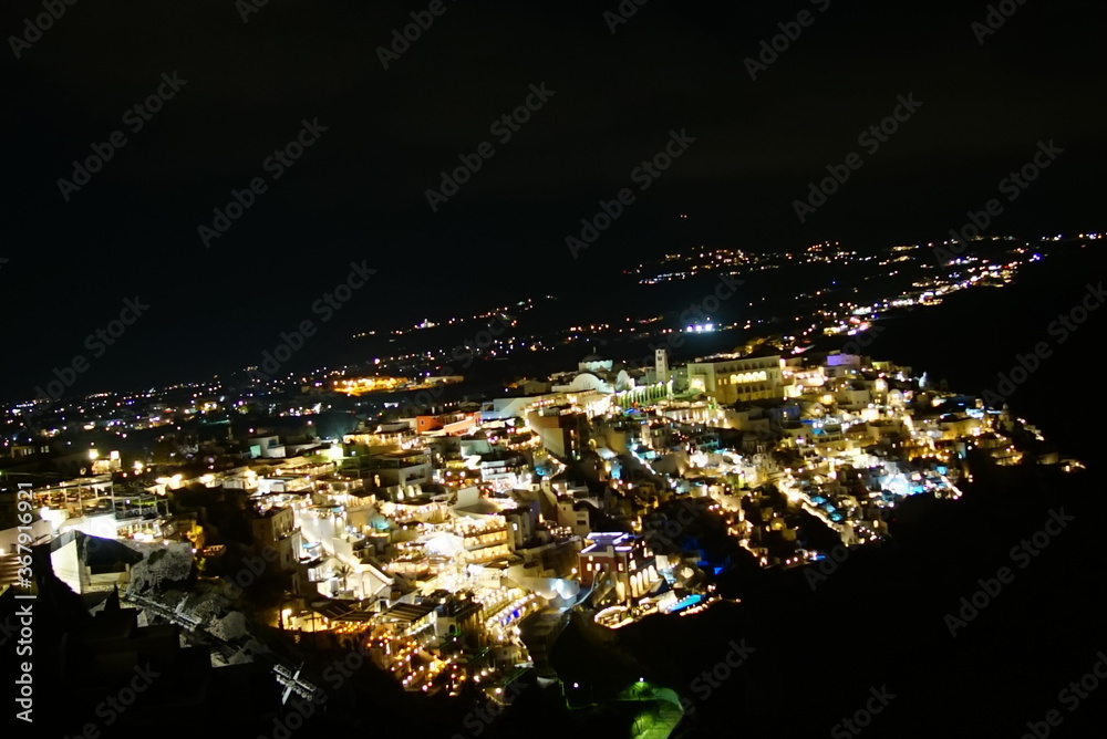 Fototapeta premium beautiful night view in santorini island, Greece, Europe