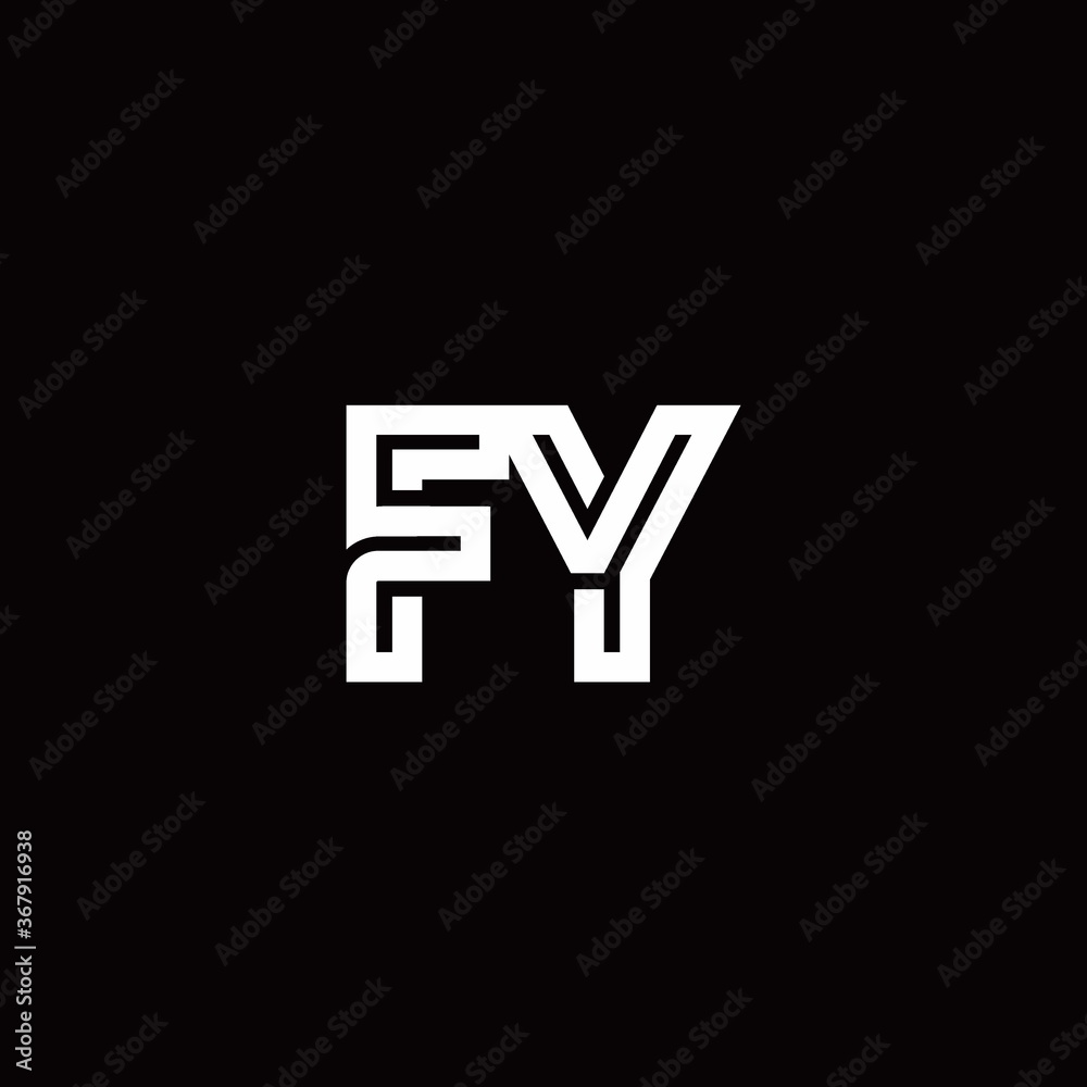 FY monogram logo with abstract line FY monogram logo with abstract line