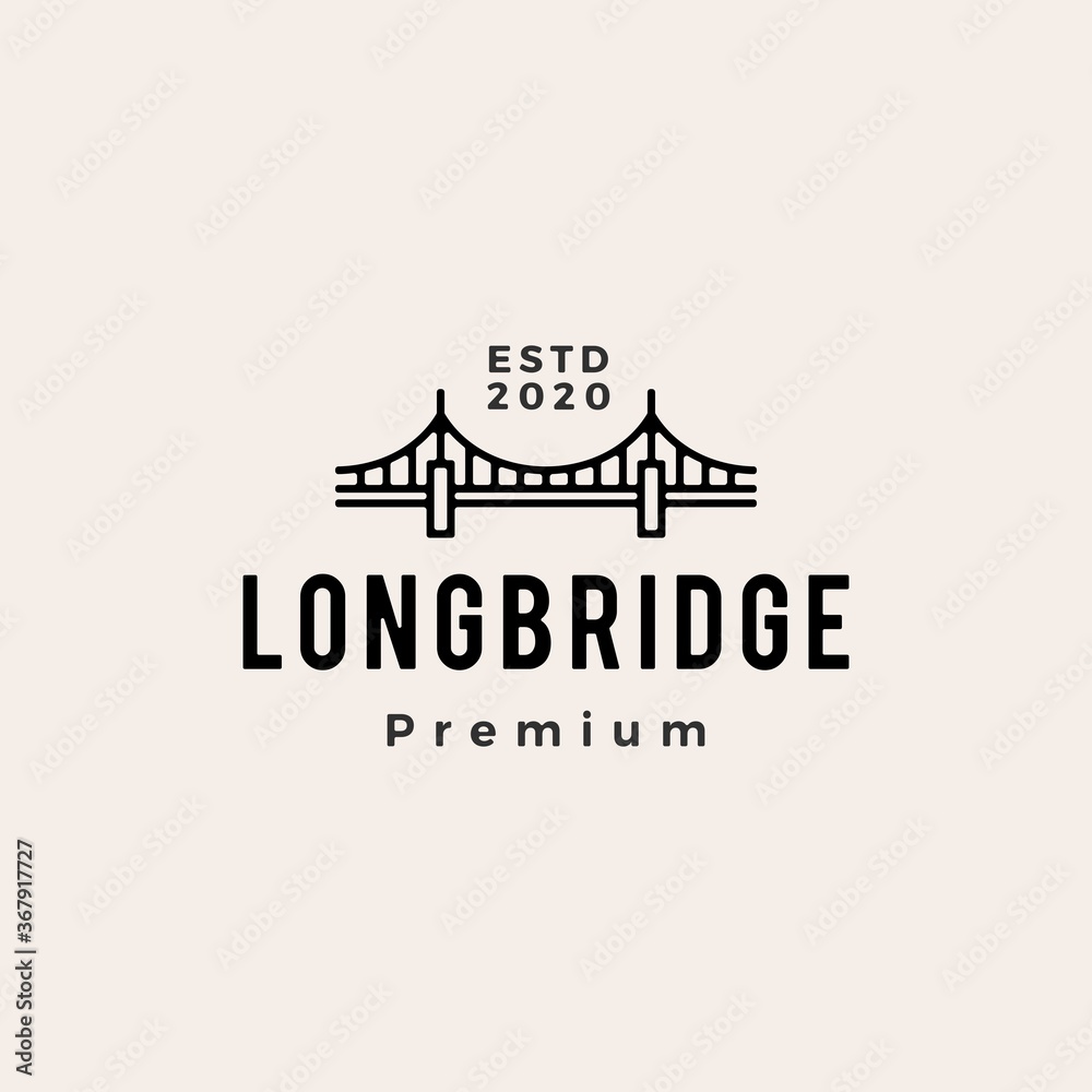 bridge hipster vintage logo vector icon illustration