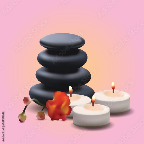stack of stones and candles