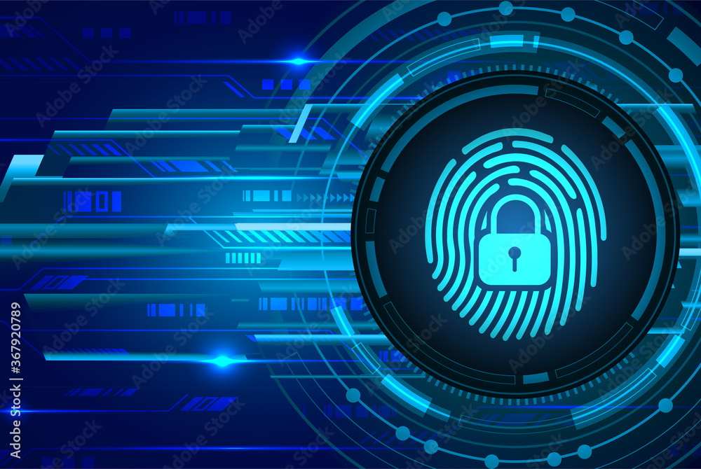 Fingerprint network cyber security background. Closed Padlock Fingerprint network cyber security background. Closed Padlock