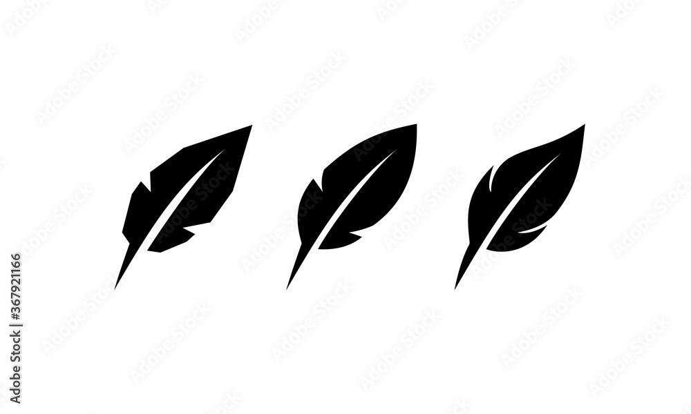 Feathers icon set. Vector on isolated white background. EPS 10 Feathers icon set. Vector on isolated white background. EPS 10