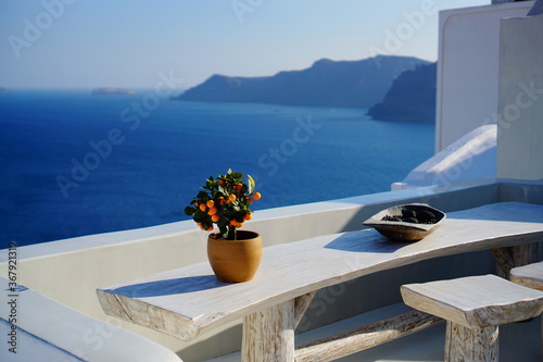 The landscape of Santorini island in Greece, Europe