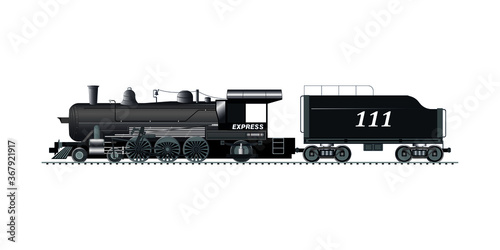 Steam Locomotive Drawing in Vector
