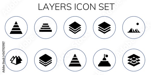 Modern Simple Set of layers Vector filled Icons