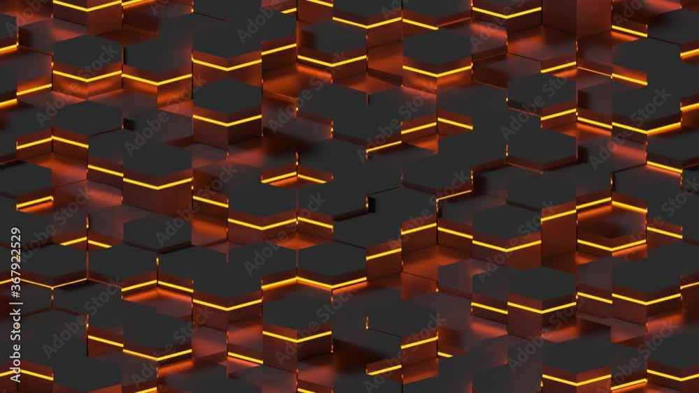 LOOP_TILE Abstract Hexagons D. This footage is loopable and tileable and can 
create an endless & seamless background