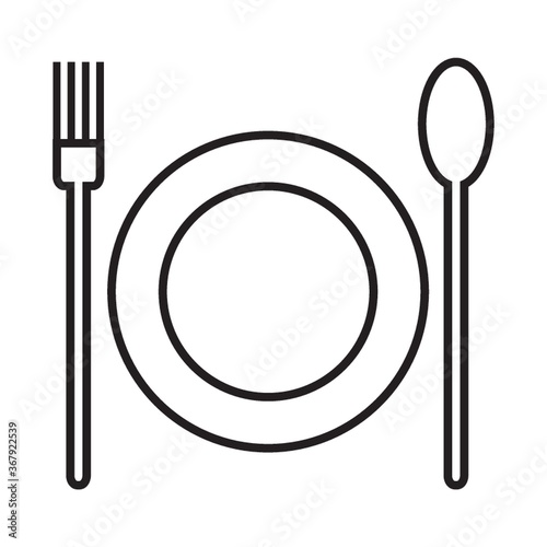 plate with fork and spoon