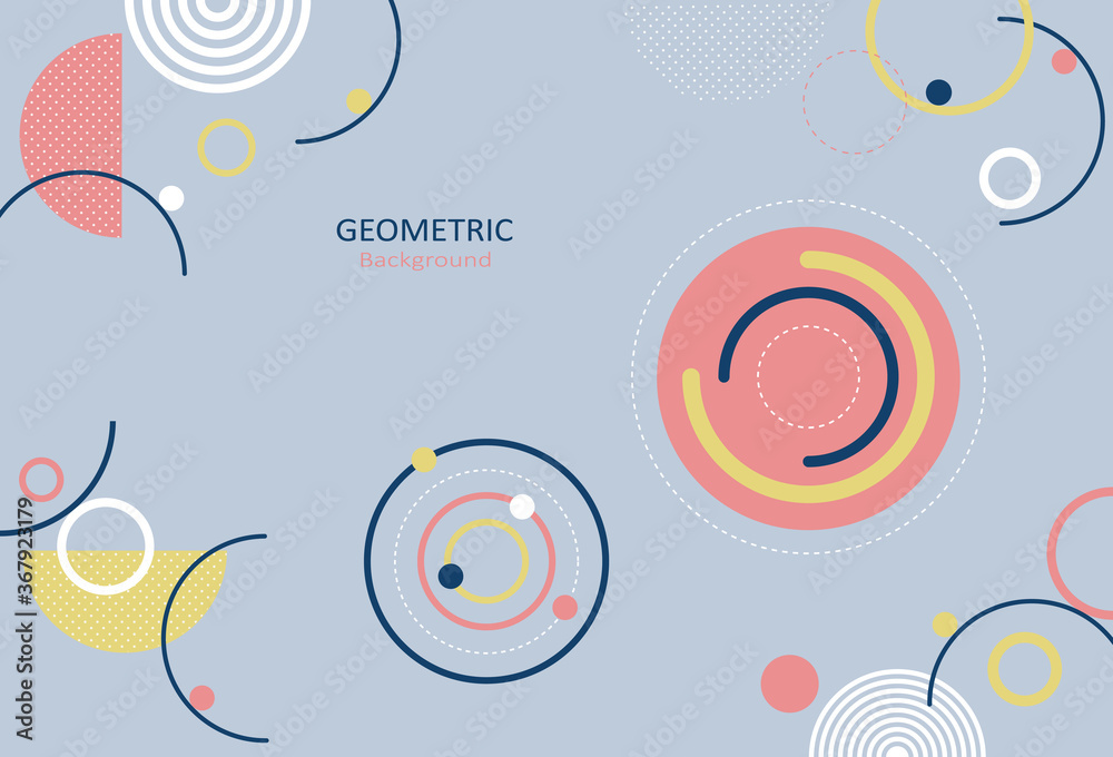 Abstract geometric template with circle shapes and dots pattern for background. Element design with copy space for text. Vector Illustration. Abstract geometric template with circle shapes and dots pattern for background. Element design with copy space for text. Vector Illustration.