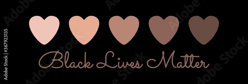 Black lives matters poster. Black lives matters web banner for social media. Symbol of love. Different skin color,BIPOC WEB POSTER.international union poster.