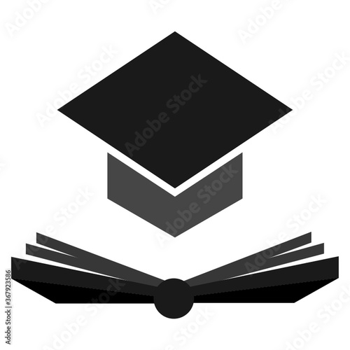 mortar board with book