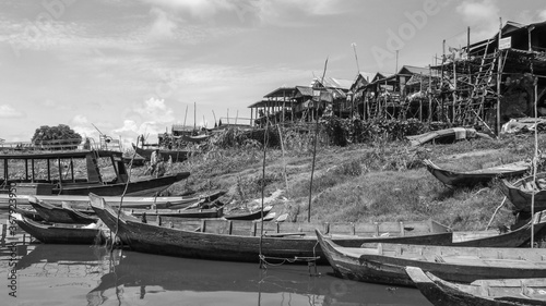 Famous Fishing village. Houses from kampong  phluk close to Siem Reap. Cambodia.