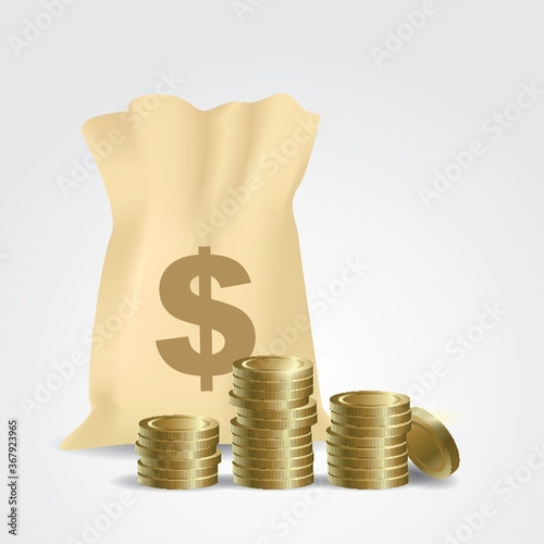 money bags and coins