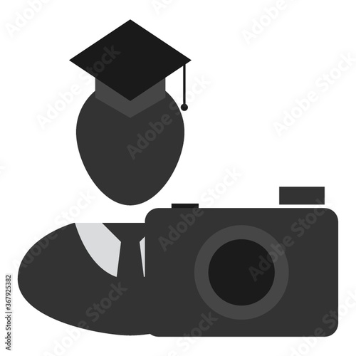 graduate student with camera