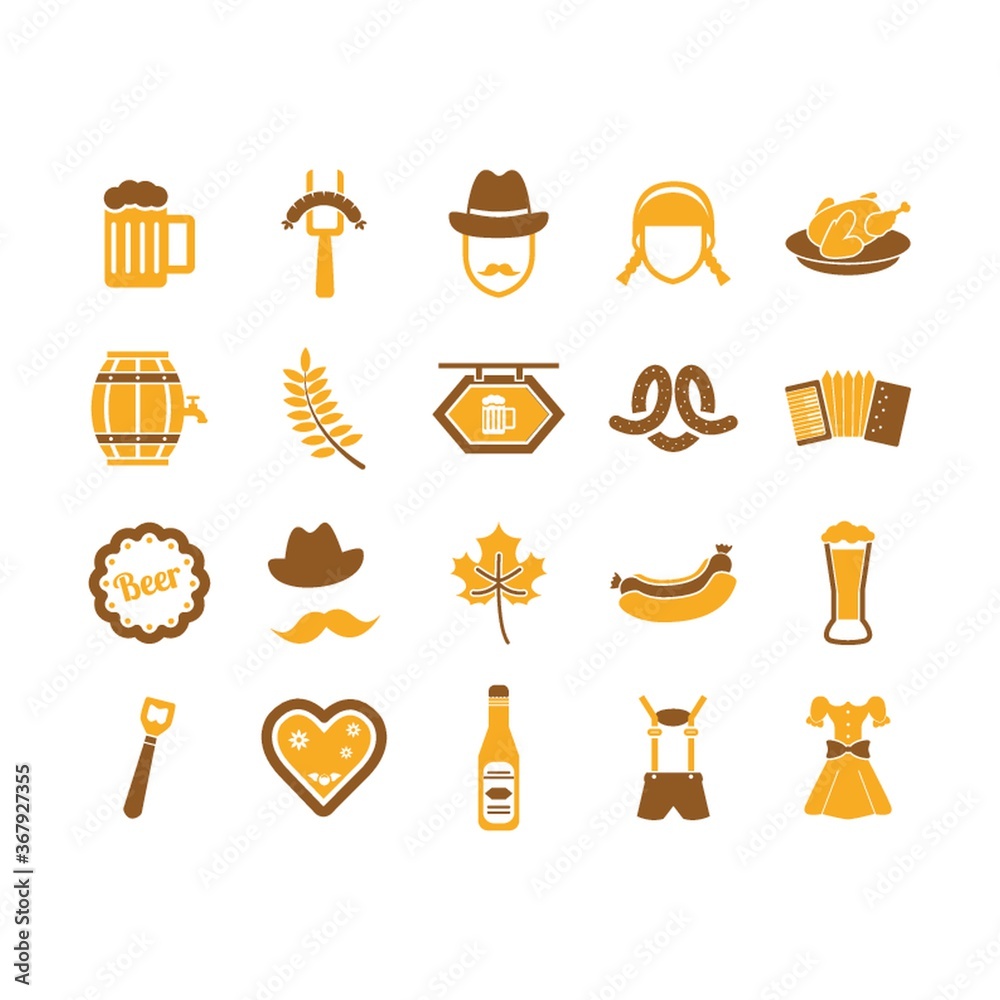 set of oktoberfest icons