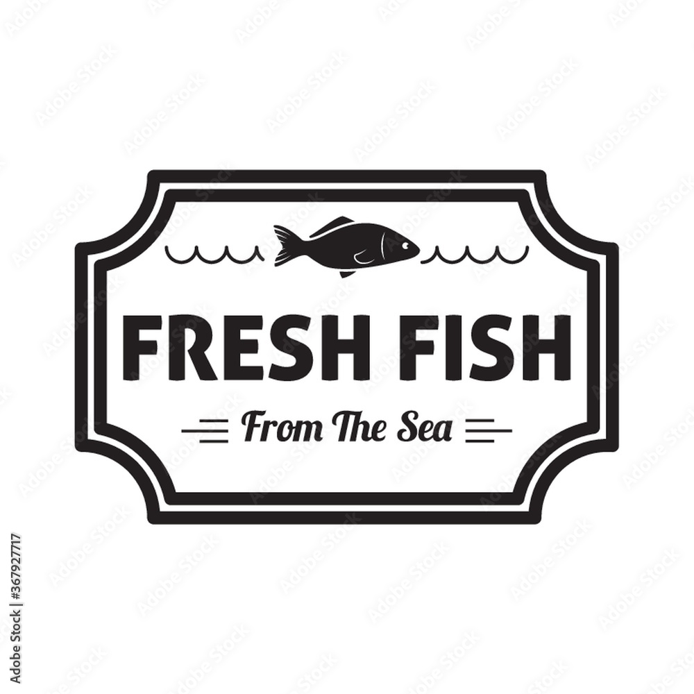 Obraz premium fresh fish label