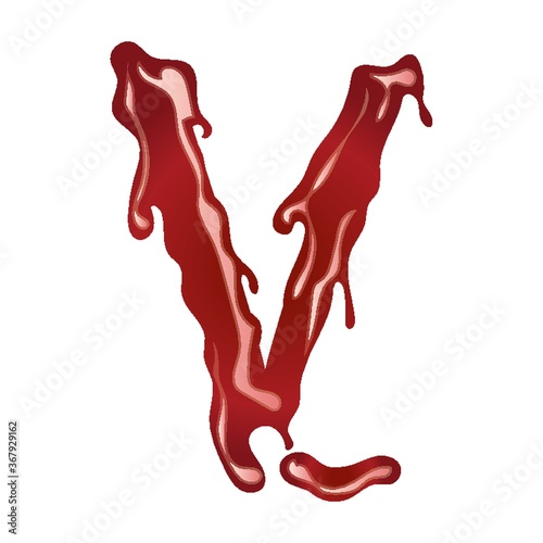letter v with dripping blood