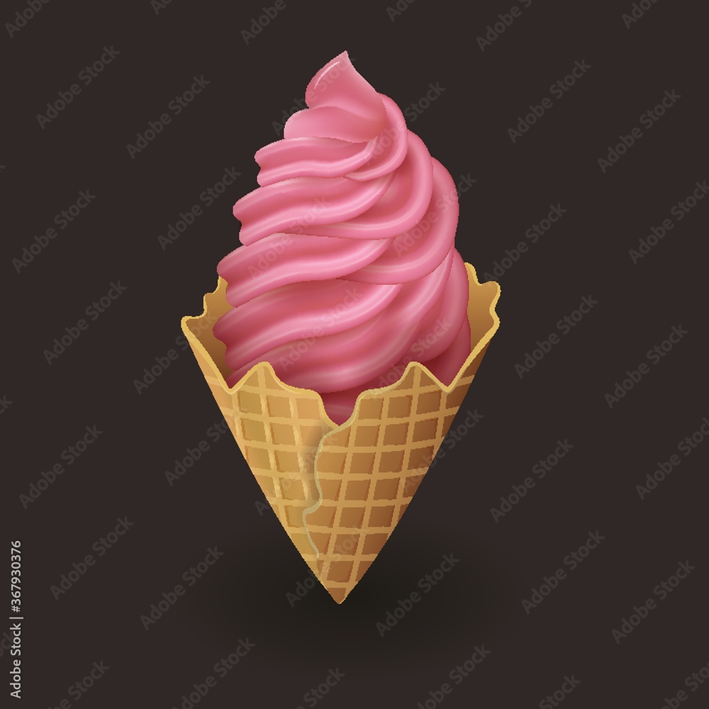 ice cream in wafer cone ice cream in wafer cone