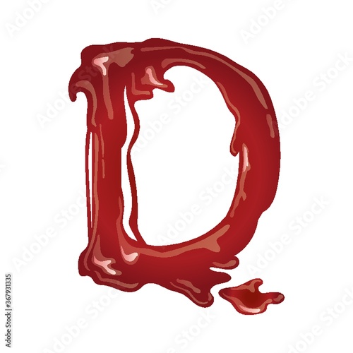 letter d with dripping blood
