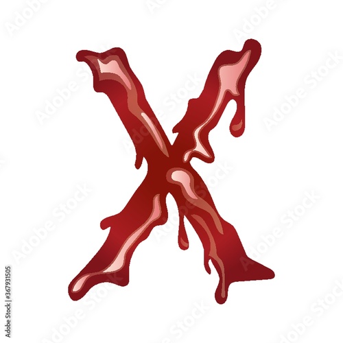 letter x with dripping blood