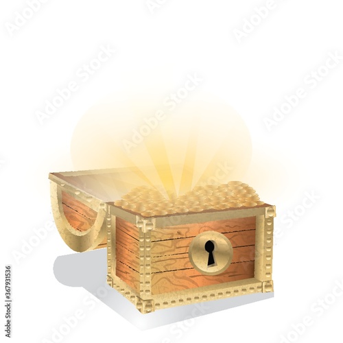 treasure chest with gold coins