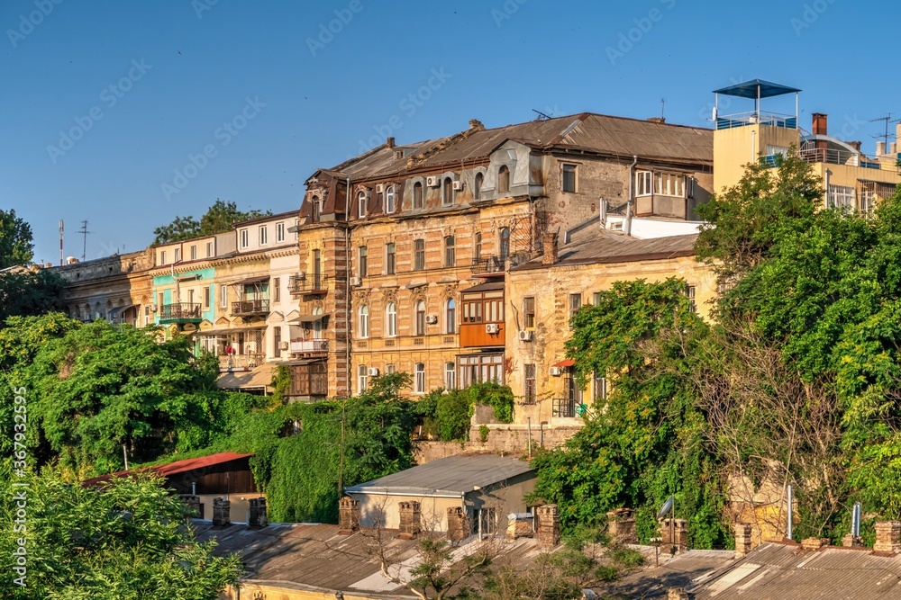 Old historic houses in Odessa, Ukraine