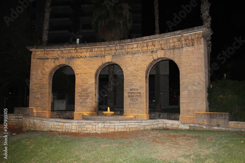 The Baron's Gate monument on Rothschild Street in Petah Tikva was erected in 1947 at the western entrance to the city in recognition of Baron Rothschild's contribution to the development of the colony photo