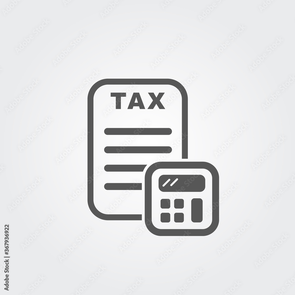Illustration of tax form icon on white background Illustration of tax form icon on white background