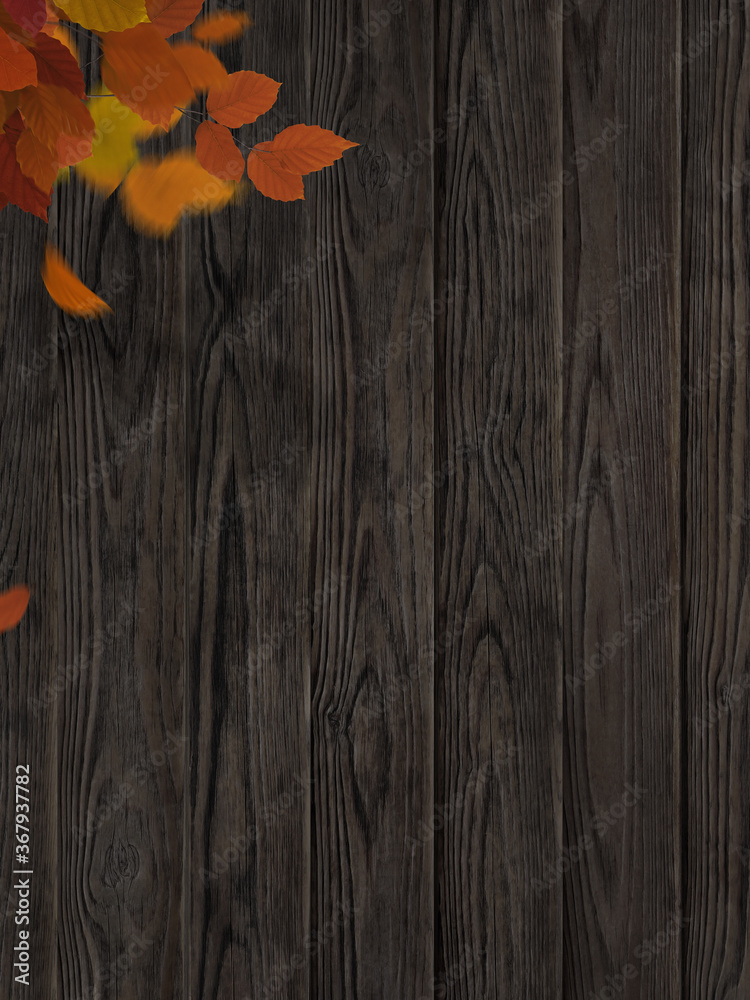 autumn leaves on wooden background autumn leaves on wooden background